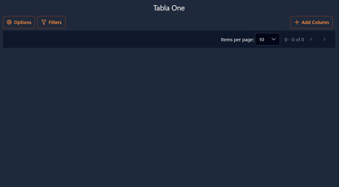 Tabla vacía