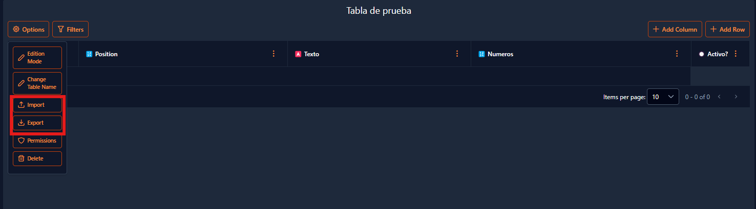 importar datos